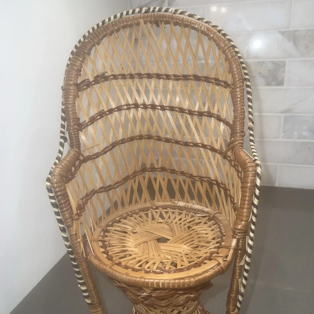 Peacock Fan Back Rattan Chair 12.5